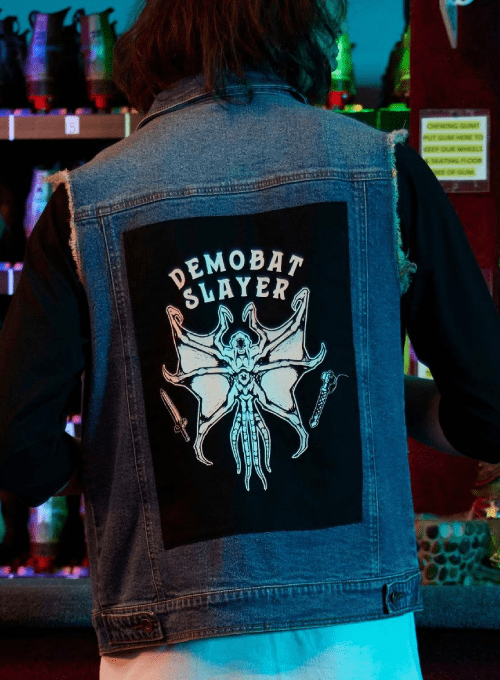 Stranger Things Eddie Printed Blue Denim Vest