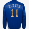 Stranger Things Eleven Blue Varsity Jacket Back