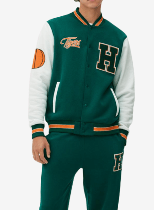 Stranger Things Hawkins Tigers Varsity Jacket Front