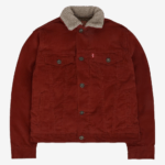 Stranger Things Lucas Red Shearling Collar Jacket