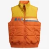 Stranger Things Puffer Vest Orange Yellow Vest-Front