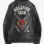 Hellfire Club Black Biker Leather Jacket
