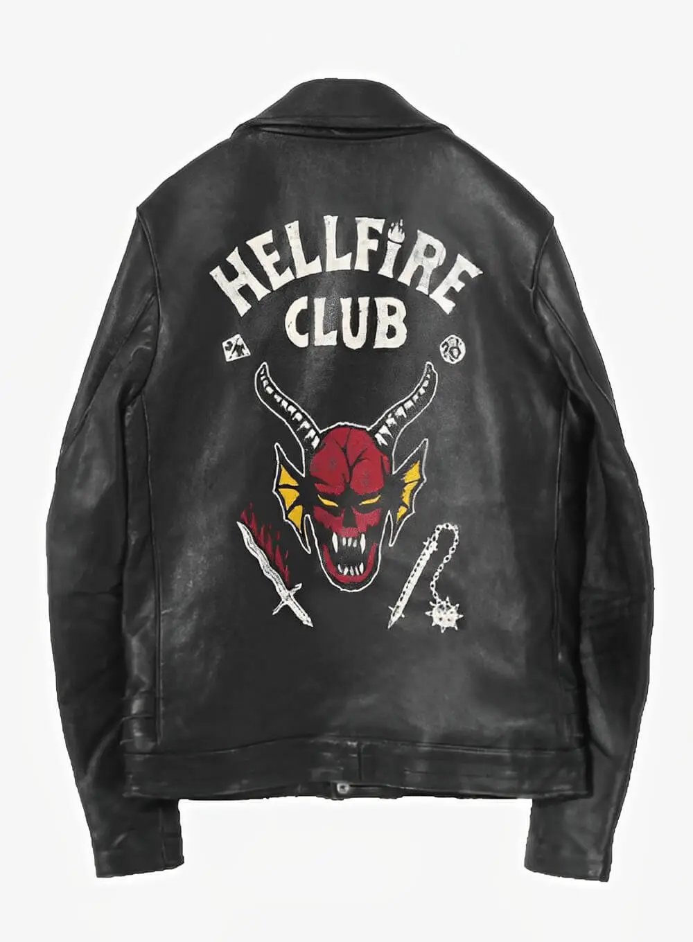 Hellfire Club Black Biker Leather Jacket Stranger Things Outfits