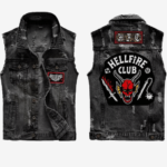 Stranger Things Hellfire Club Black Denim Vest