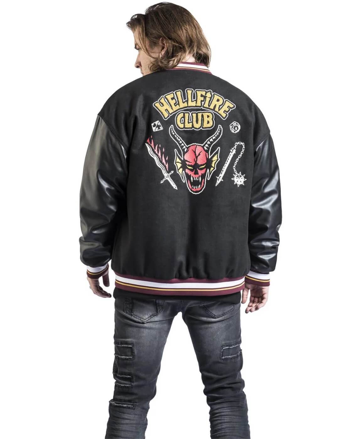 Hellfire-Club-Black-Wool-Varsity-Jacket-Stranger-Things-Outfits-Back Hellfire-Club-Black-Wool-Varsity-Jacket-Stranger-Things-Outfits-Back