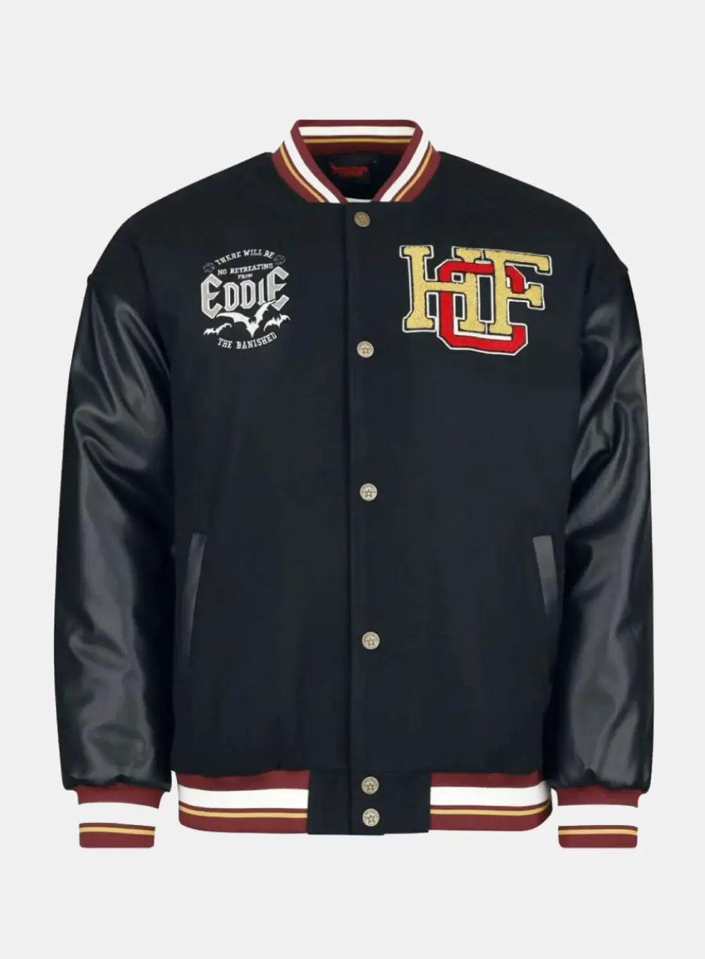 Hellfire-Club-Black-Wool-Varsity-Jacket-Stranger-Things-Outfits-Front