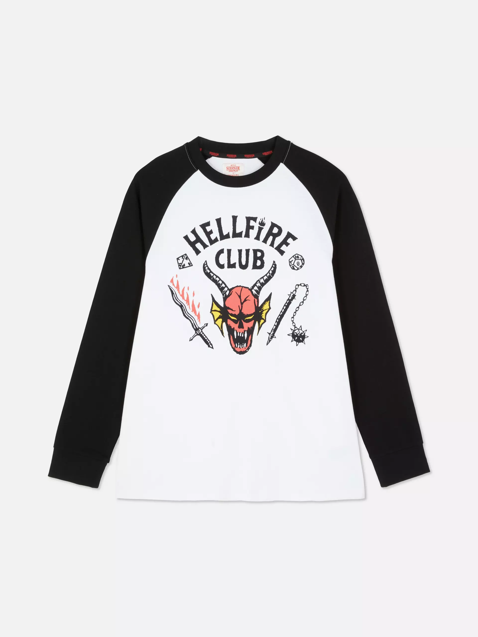Stranger Things Hellfire Club Raglan T-shirt-StrangerThingsOutfits